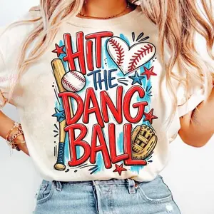 Comfort Colors Hit The Dang Ball Shirt, Baseball Lover T-Shirt, Sports Mom Tee, Game Day Baseball Shirt, Tailgating Baseball Graphic, Gift for Baseball Fans, Vintage Style, Fast Shipping USA
