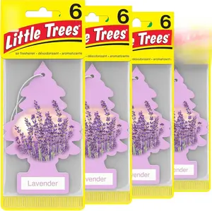 LITTLE TREES Air Fresheners Car Air Freshener. Hanging Tree Provides Long Lasting Scent for Auto or Home. Lavender, 4×6=24 Air Fresheners