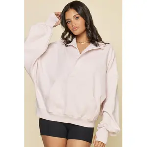 Ooey Gooey Half Zip Sweater - Pink Ice