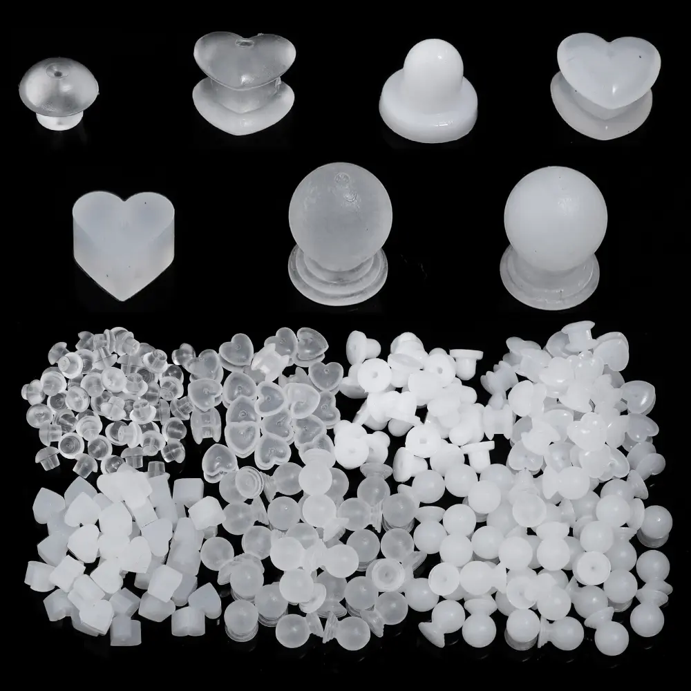 20-200pcs Silicone Rubber Earrings Back Plugs Ear Studs Back Stopper For DIY Jewelry Making Earring Accessories