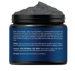 New York Biology Dead Sea Mud Mask for Face, Body | with Stem Cell and Collagen | Spa Quality Pore Refiner for Oily Skin | Natural Skincare for Women, Men | Tighten Skin | 4 oz