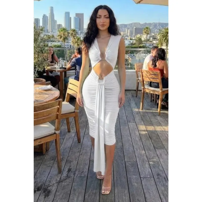 Jersey top midi dress for women - TikTok Shop