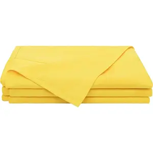 BEDSUM Microfiber Flat Bed Sheet Luxury High Thread Count Wrinkle Resistant Bedding Sheet Twin XL Yellow