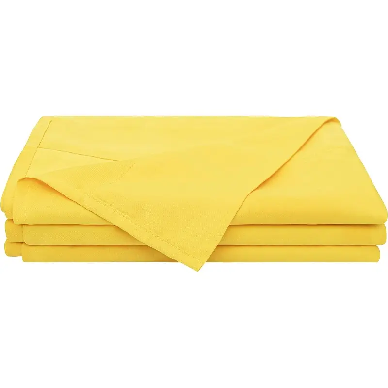 BEDSUM Microfiber Flat Bed Sheet Luxury High Thread Count Wrinkle Resistant Bedding Sheet Twin XL Yellow