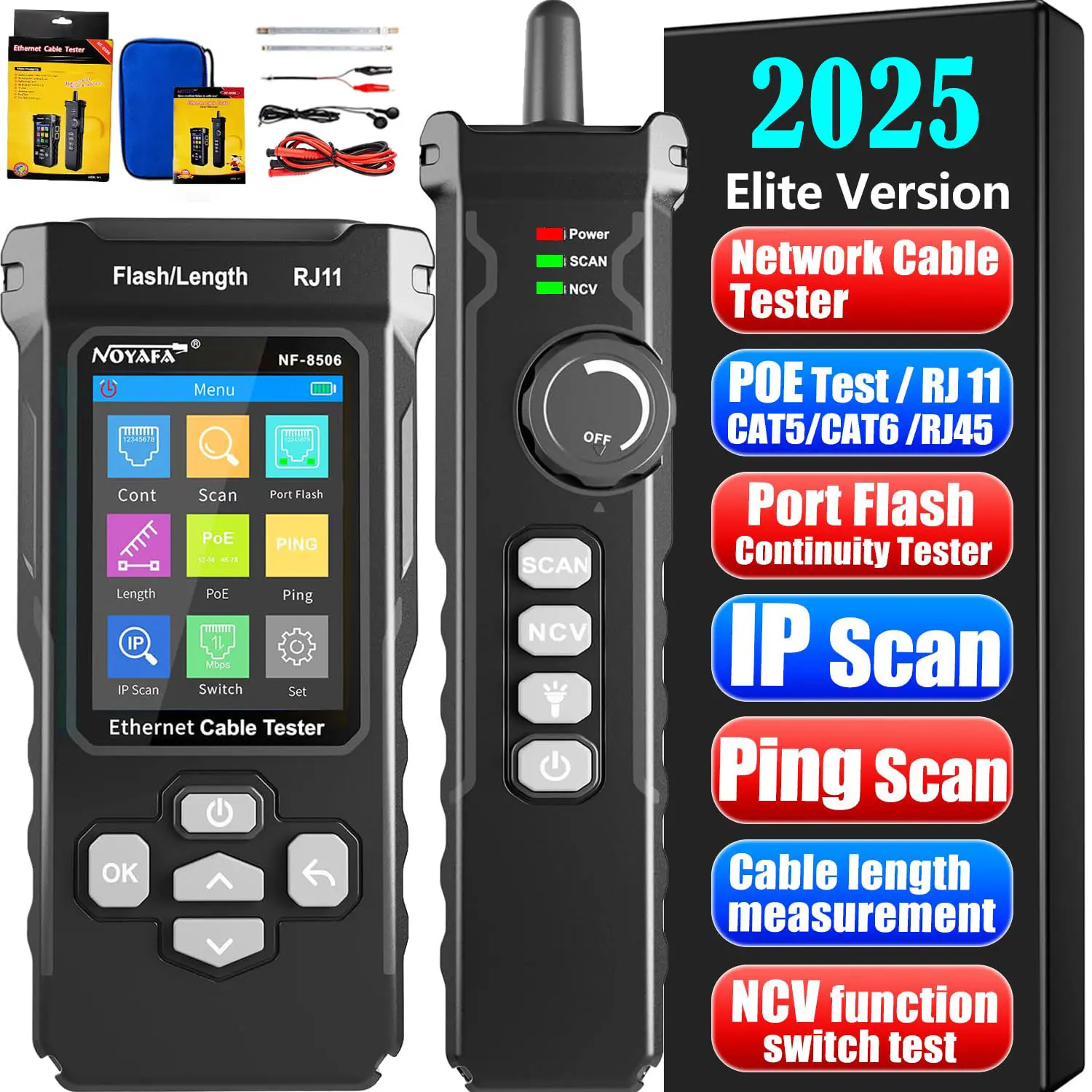 Netbox Ping Scan NF-8506 Network Cable Tester with IP Scan & PoE Detection - TikTok Shop