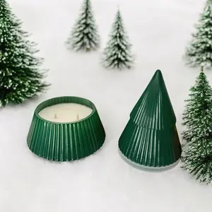Glass Christmas Tree Candle 8oz Christmas Decor Gift
