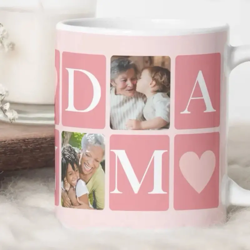 Grandma Photo Coffee Mug Personalized Ceramic Tumbler for Special Moments CLICK CHAT WITH SELLER TO SEND PHOTOS