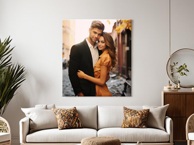 Personalized Custom Canvas Prints 12X16 Wedding Photo On Canvas Framed Artistic Wood Artwork For Home Decor Gifts High-Quality UV-Protected Inks Ready To Hang - Decoration