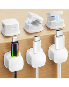 6-Pack Magnetic Cable Clips Cord Organizer-Cables Smooth Adjustable,  Desk Cable Management Accessories,Cord Holder Clips Wire Holder Keeper for Desktop,Nightstand,Home Office,Workspace,Phone