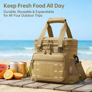 CragWolf Pro Tactical lunch Box Cooler Bag - Tactical Insulated Lunchbox for Men - Large Soft Expandable Lunch Pail for Adults Work Outdoor Shifts Trips Black , office outdoor picnic trip, lunch cooler bag heavy duty, ,camping tote