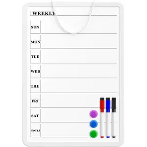 Weekly Dry Erase Calendar Board for Wall, 11 x 17 Inch Double-Sided  Whiteboard, Weekly Planner   Side and Blank Whiteboard  The Other, Includes 3 Color Markers and