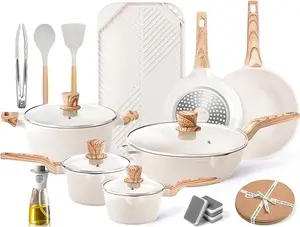 Caannasweis 20PCS NonStick Kitchen Cookware Set - PFOS & PFOA Free Induction Traditional Frying Pan & Teflon Pan Pots