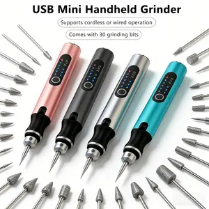 31pcs USB-Powered Electric Grinding & Polishing Tool Set, Car Polisher, Multi-Speed for Wood, Metal & Gemstone, Cordless Drill Bits