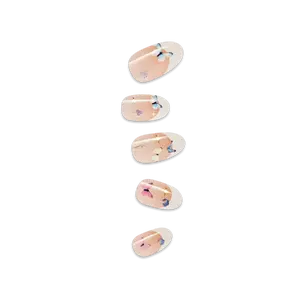 Impress Design No Glue Fake Press On Nails - Elegance | French Design, Multicolor, Medium, Oval, Manicure