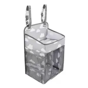 Multifunctional Bedside Storage Bag, Foldable Basket, Baby Diaper Organizer, Home Storage, Toy Holder, Holds Bottles, Diapers, Tissues