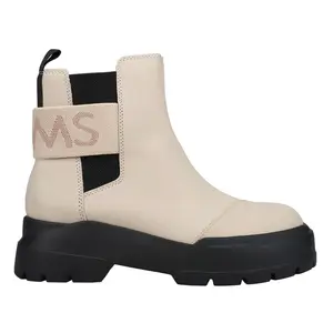 TOMS Womens Alpargata Combat Casual Boots Ankle Mid Heel 2-3" - Beige