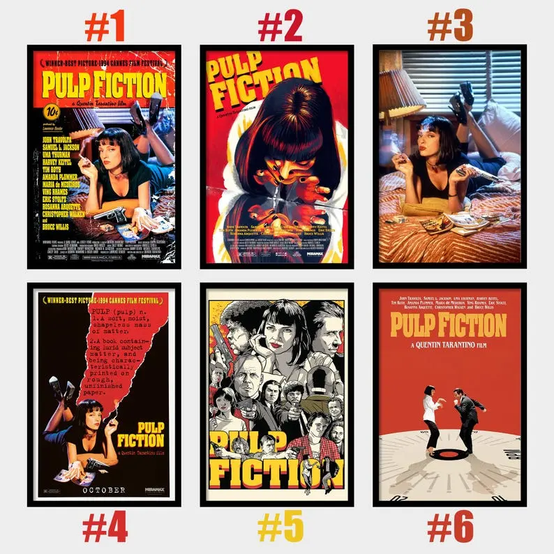 Pulp Fiction Vintage Movie Poster ( Unframed - Print Only )