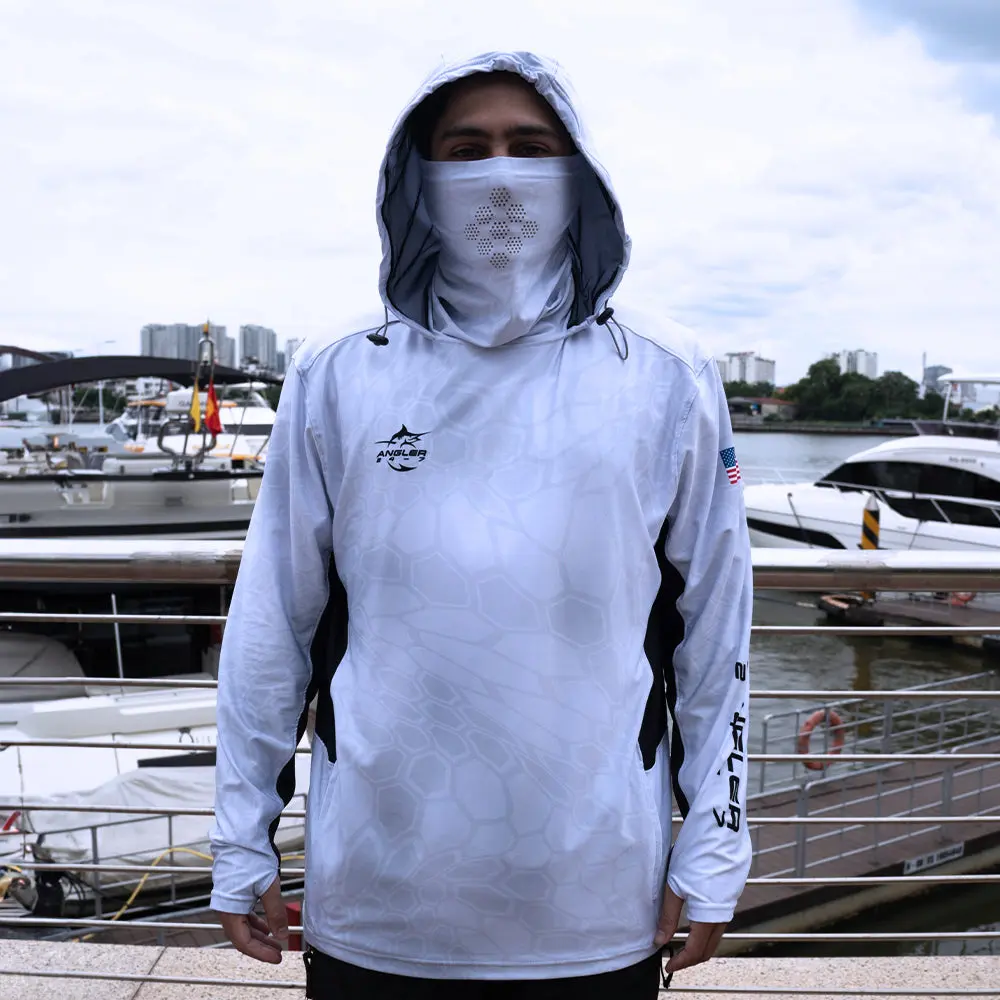 Tri-Titans - Gliding Gills - Fishing Swim Rash Guard, Long Sleeve Hoodie, Fishing Shirt with Hood