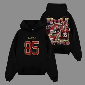 George Kittle 85 Graphic Premium Cotton Hoodie Sweatshirt T-Shirt For Niner Gang, 49ers Faithful Football Apparel, Football Streetwear Tee, Gift For Football Fan Graphic Tee
