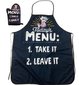 Today's Menu Take It Or Leave It Funny Chef Cooking Graphic Kitchen Accessories Funny Graphic Kitchenware Bakeware Funny Food  Novelty Cookware Black