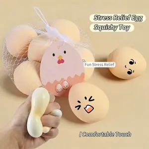 Five-Piece Realistic Egg Squeeze Toy Set, Non-Breakable Flour Eggs, Slow-Return Compression Toy, Creative Stress Relief Toy, Kawaii Squishies