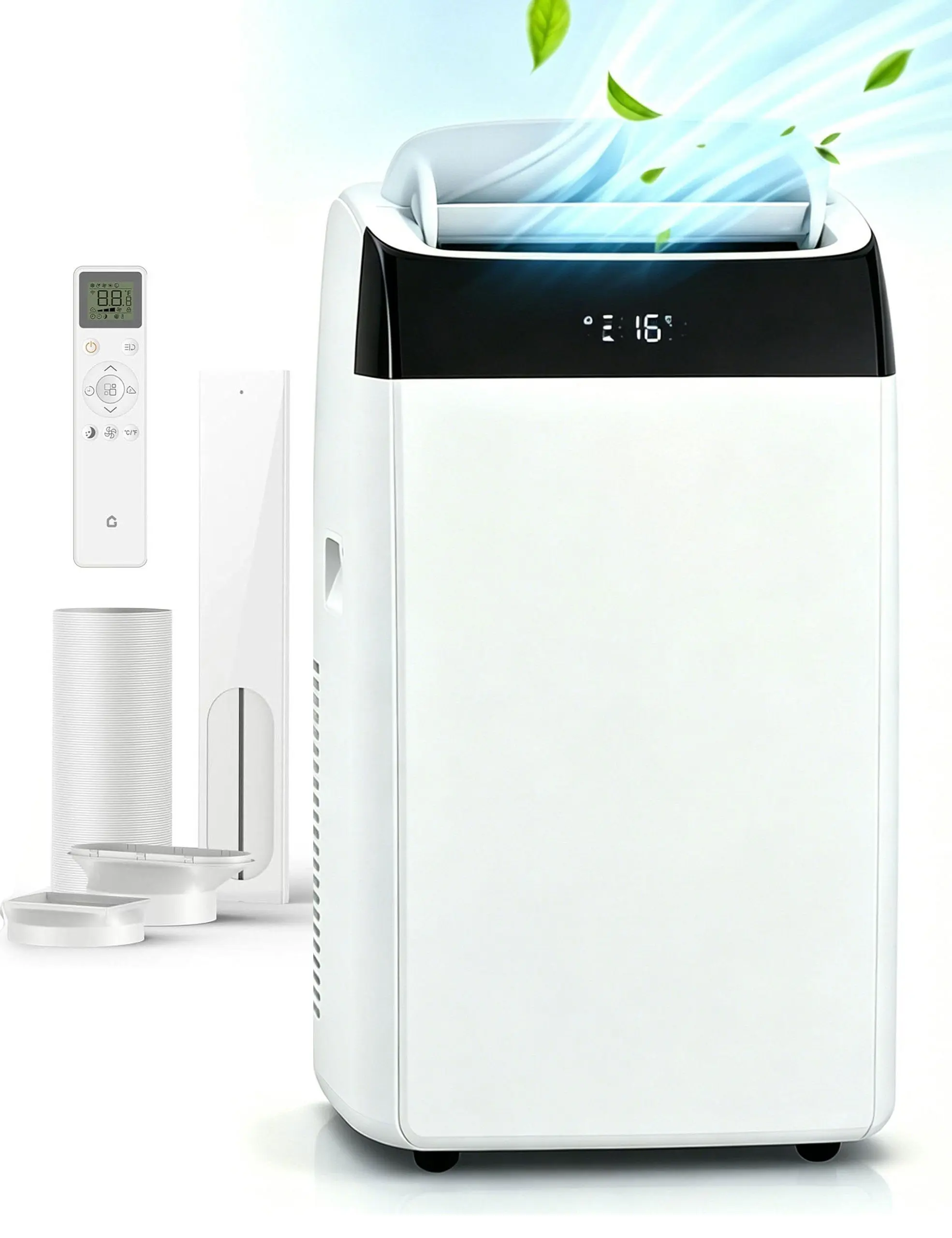 Garvee 8K/10K/14K BTU Portable Air Conditioner, 3-in-1 Cools 350/450/750 Sq.Ft, Quiet AC with Fan & Dehumidifier, LED Display, Remote, 24H Timer, Window Kit, for Bedroom/Office/Dorms