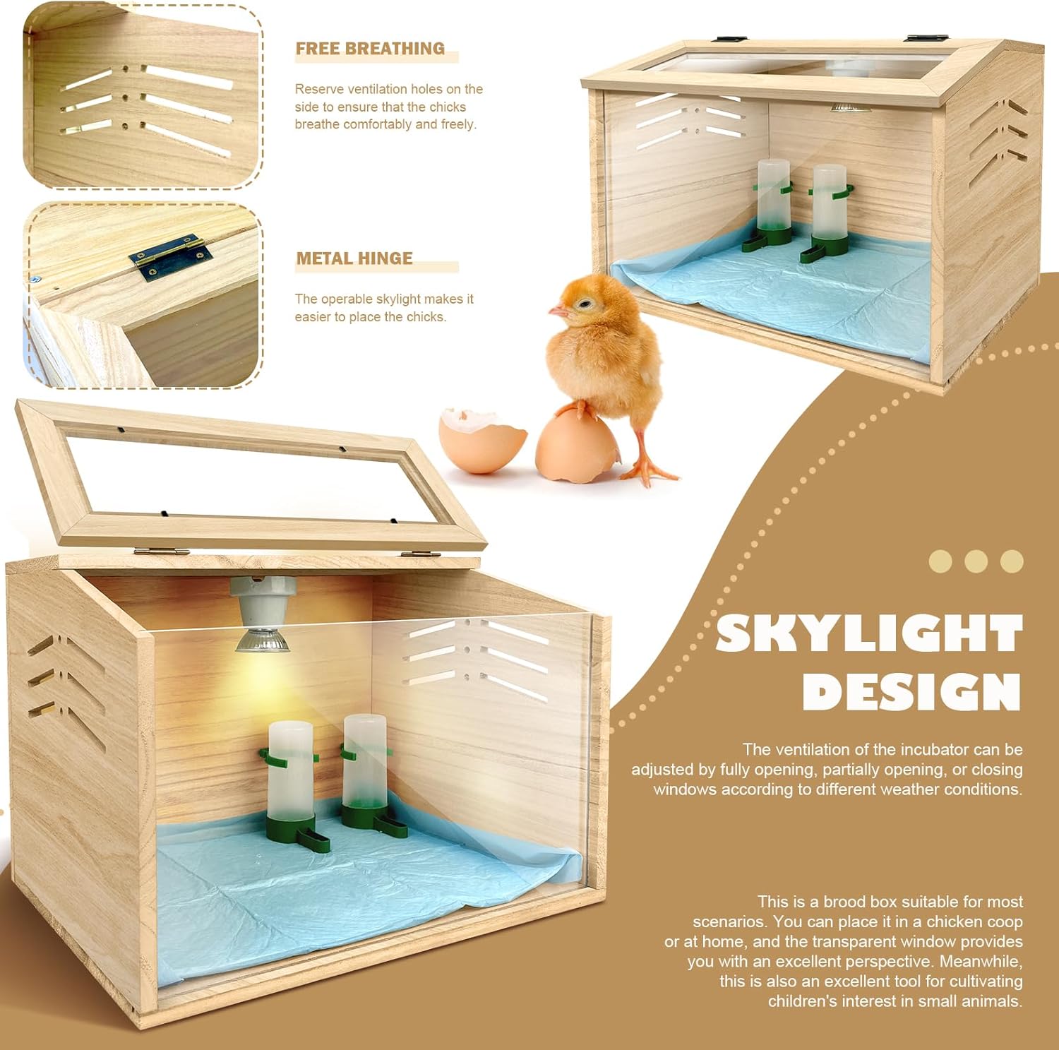 Chicken brooder Box, chick brooder with heater,brooder Box for Chicks,Small Chicken coop,Baby Chicken Supplies,Chick brooder Box,Quail cage,Quail coop,small pet nest，brooding heater for 3-10 chickens