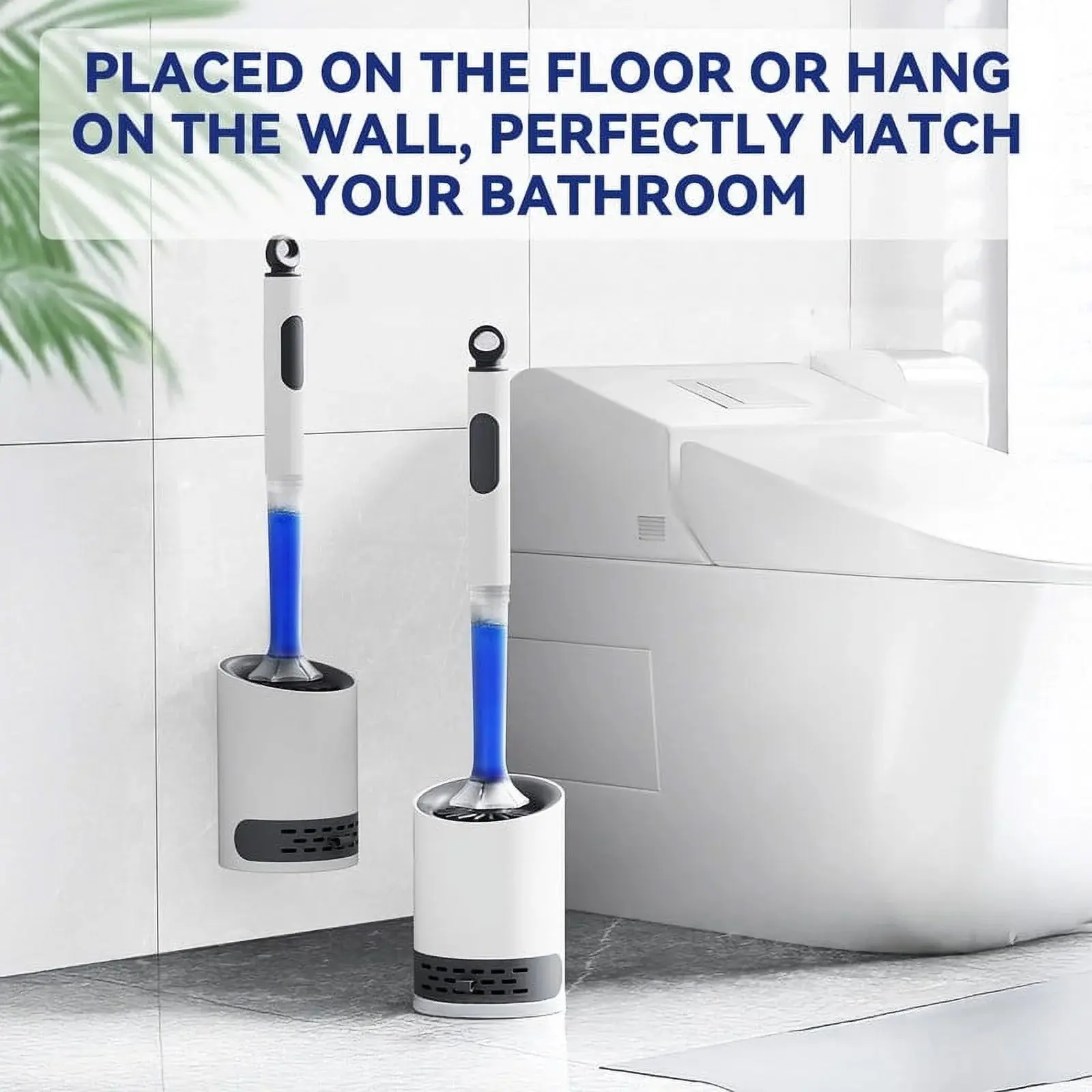 Detergent Refillable Toilet Brush Wall-Mounted Long Handle Silicone TPR Brush for Corner Cleaning Tools Bathroom Accessories
