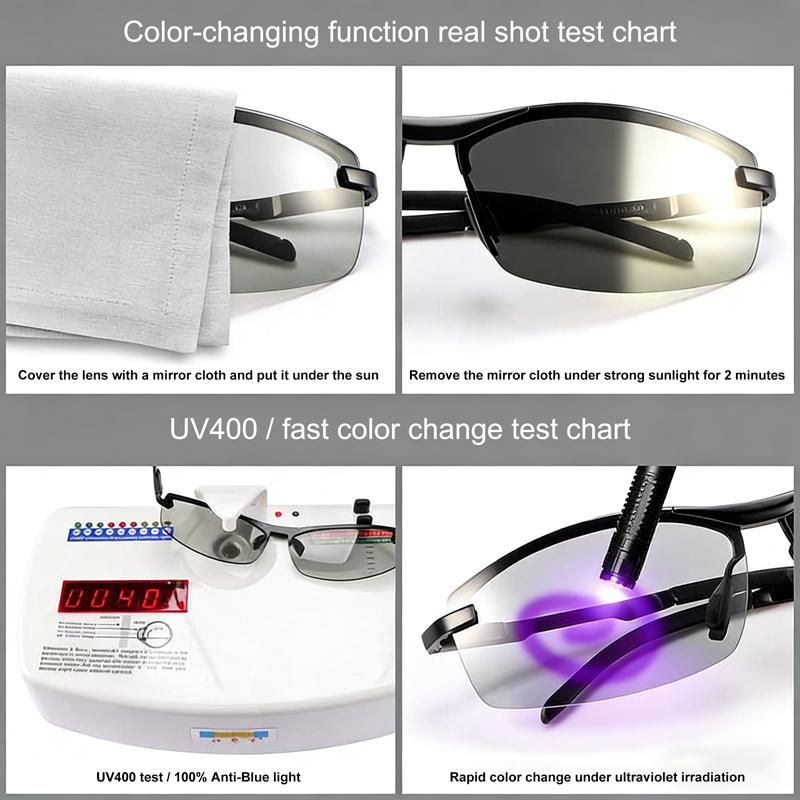 【dealsforyoudays】Paleshy HD Polarized Photochromic Sunglasses UV400 Protection, Unisex 2026 Summer Retro Oversized Simple Square Frame Fashion Accessories, Outdoor Sports Driving, Fishing, Golf, Running, Climbing Day Night Safety Glasses