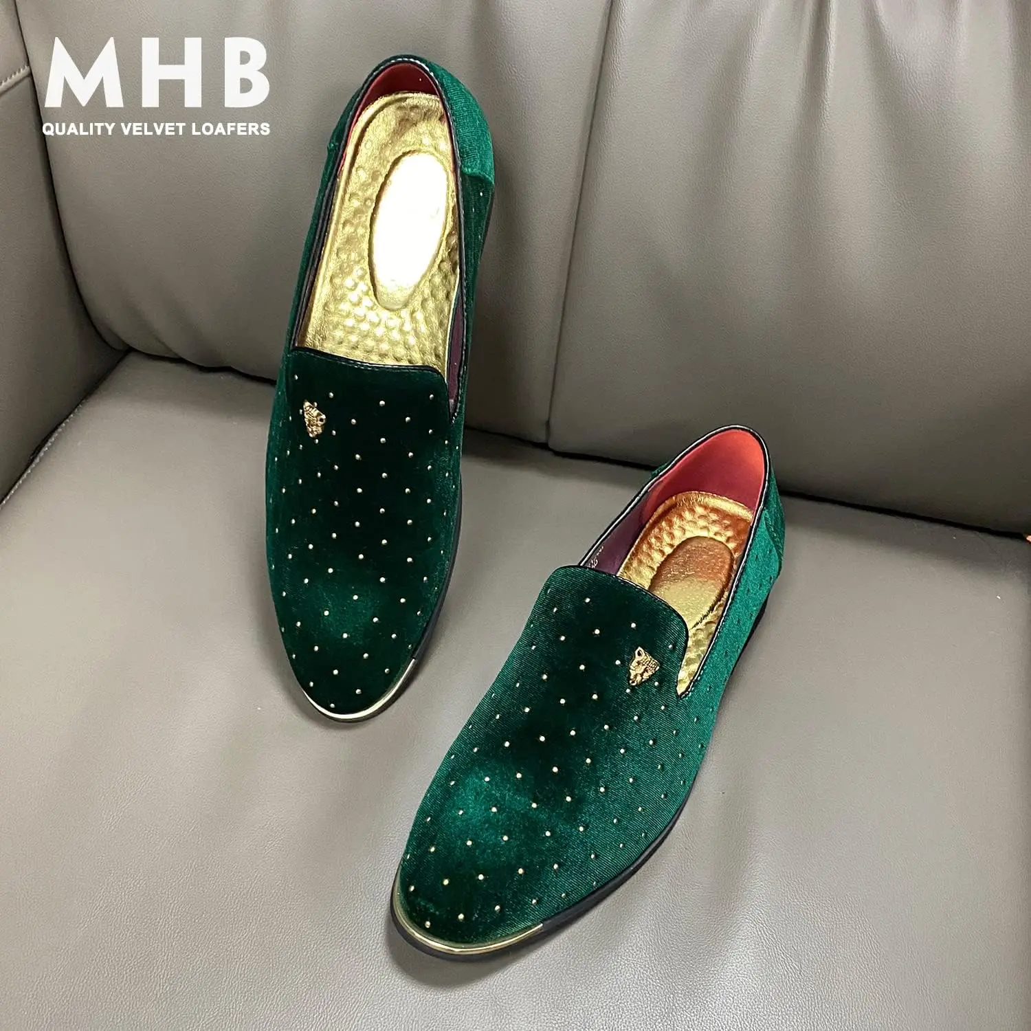 green emerald velvet dress Green Rhinestone Loafers​ | Sparkly Flair