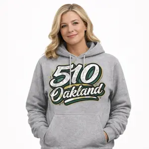 510 Oakland Grey Hoodie - Men's Casual Fitted Hooded Sweatshirt with 510 Oakland Design