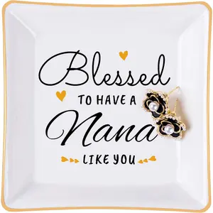Nana Gifts,  for Nana  Dish -Blessed to have a nana like you Ring Trinket Dish, Nana Birthday Christmas Mother's Day Gifts, Nana Grandma Gifts from Grandkids Granddaughter