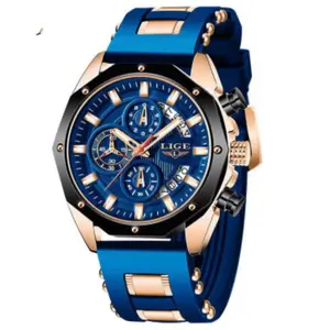 Men's Luxury Top Brand Fashion Quartz Wristwatch - Silicone Sport Design, Waterproof, Chronograph, Date Function, Round Watch Face, Luminous, Unique Gifts for Man