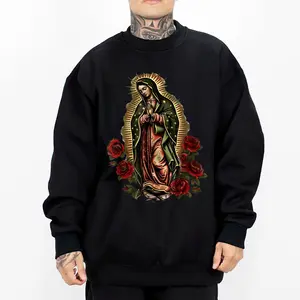 Guadalupe Mexican Roots Tee Chicano Clothing, Mexican Clothes, Lowrider Clothes, Virgen Guadalupe Streetwear Oversized Graphic Tee Medium Heavy Sweatshirt Hoodie for Men & Women Full size S-5XL