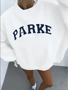[Sale off up to 65%][Free Ship] Women’s Casual Letter Print Sweatshirt, Loose Fit Long Sleeve Round Neck Pullover