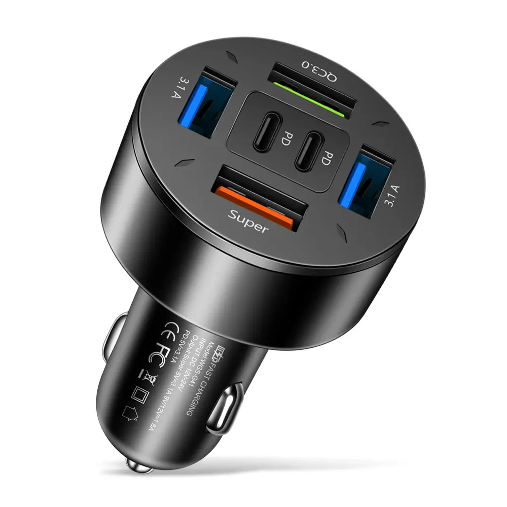 cigarette lighter to usb conversion kit 66W Multi-Port USB C Car Charger Adapter, PD&QC3.0 Super Fast Charger Cigarette  Lighter Plug Adapter for iPhone/Android/Samsung/iPad Pro and More