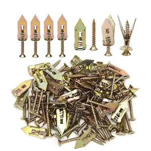 100PCS/200PCS Self-Drilling Drywall Anchors Kit Wall Fasteners No Drill Needed Easy Hang for Home & Office Includes 100 Anchors 100 Screws for Quick Install Adjustable Hooks & Bracket