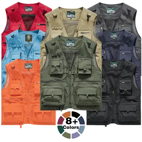 2026 new summer men's casual outdoor hiking suit sleeveless mesh breathable spring and autumn fishing outdoor vest