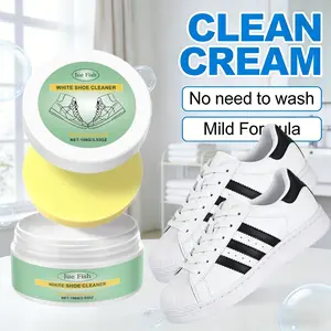 All-in-One Cleaner for Shoes, Leather & Car Interiors: No-Wash Solid Paste with Sponge – Effortlessly Removes Stains, Gentle and Eco-Friendly.
