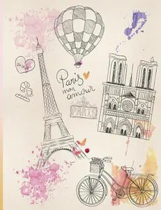 USED-Paris Mon Amour: Journal/Notebook with 110 Inspirational Quotes Inside, Inspirational Thoughts for Every Day, Inspirational Quotes Note by Panda Studio (Paperback)