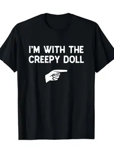 Halloween Matching Party T-Shirt Featuring a Spooky Doll Costume - 220G