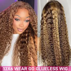 [NEW IN] YAWAWE HAIR Highlight Water Wave Pre Bleached Tiny Knots Pre Cut Lace 13X6 Wear Go Glueless Wigs With Drawstring Effortless Install Ear to Ear Human Hair Wigs For Beginners