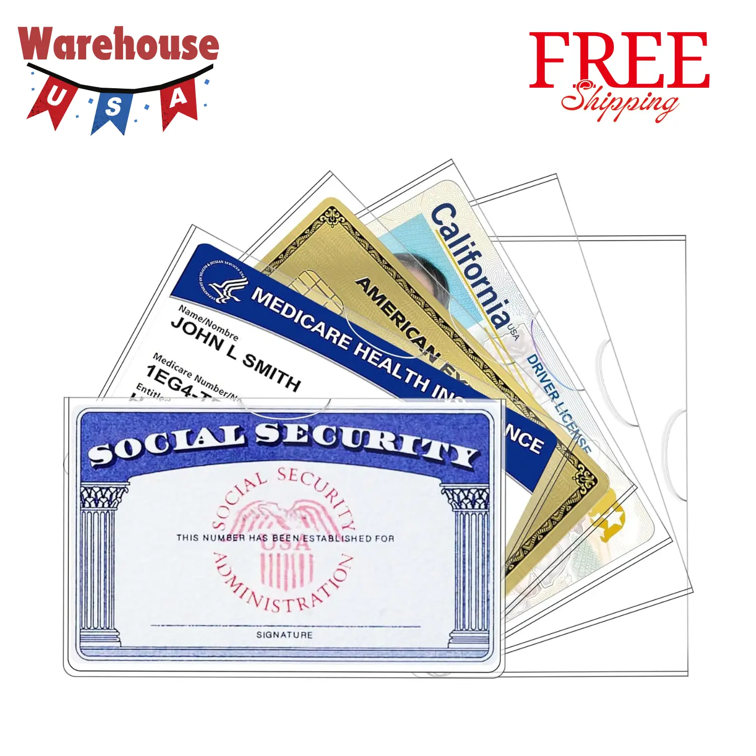 6 Pack Social Security Card HolderSocial Security Card Protector Sleeve -  TikTok Shop