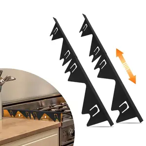 Stainless Steel Stove Gap Cover Set, Adjustable Oven Side Gap Filler, Heat Resistant, Easy to Clean, Fits Countertop and Electric Stove