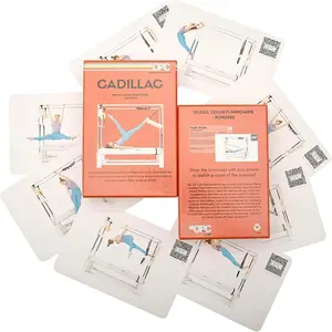 OnlinePilatesClasses Pilates  Tower Reformer Deck with Video Tutorials, Fitness Flash Cards with 110 -Levels Cards Set for  Gym Exercise, Reformer Not Included