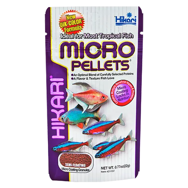 Hikari Tropical Micro Pellets for Tetras, Barbs & Small Tropical Fish Food - Color Formula