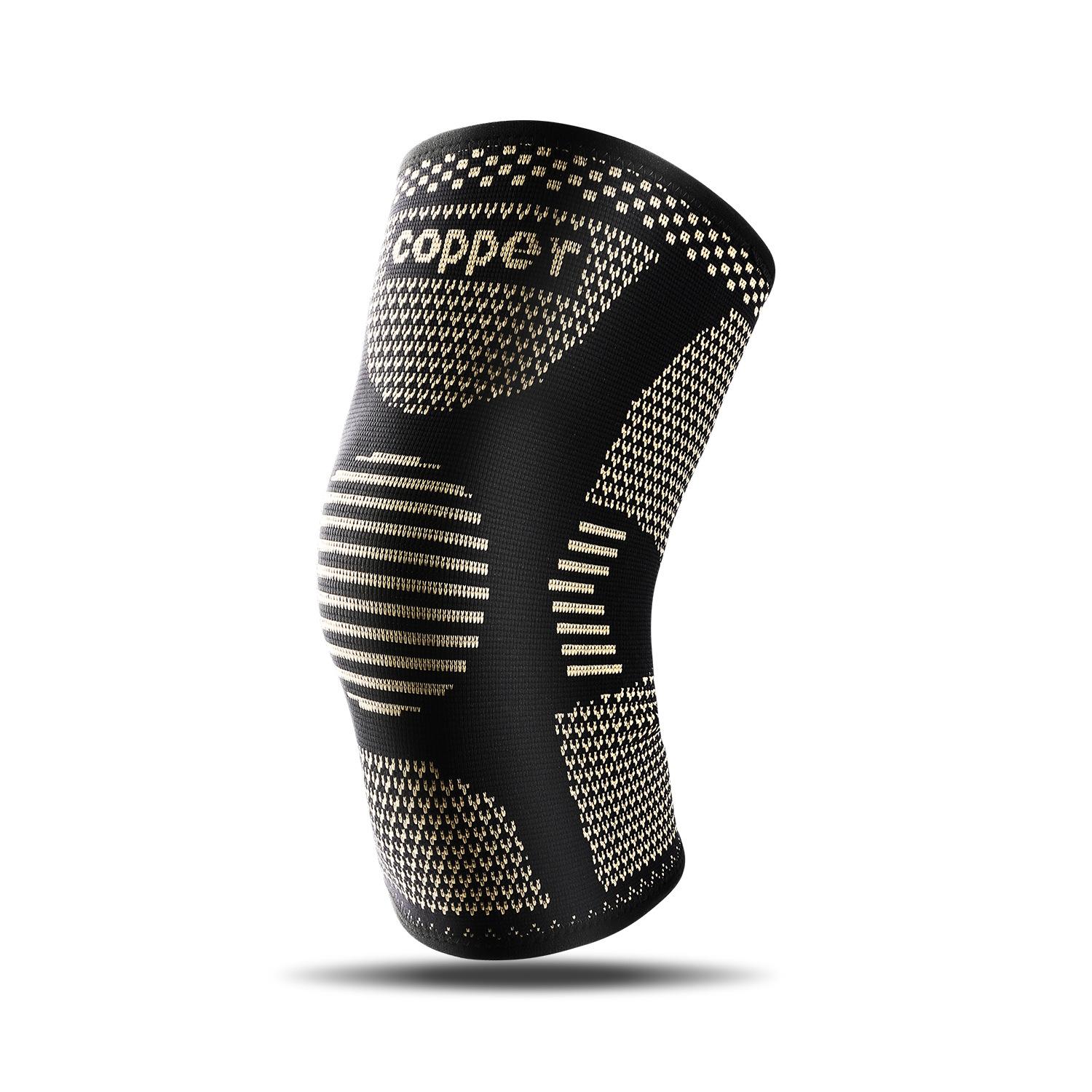 Outdoor sports basketball running fitness copper fiber knitted knee guard elastic compression breathable copper ion knee protection