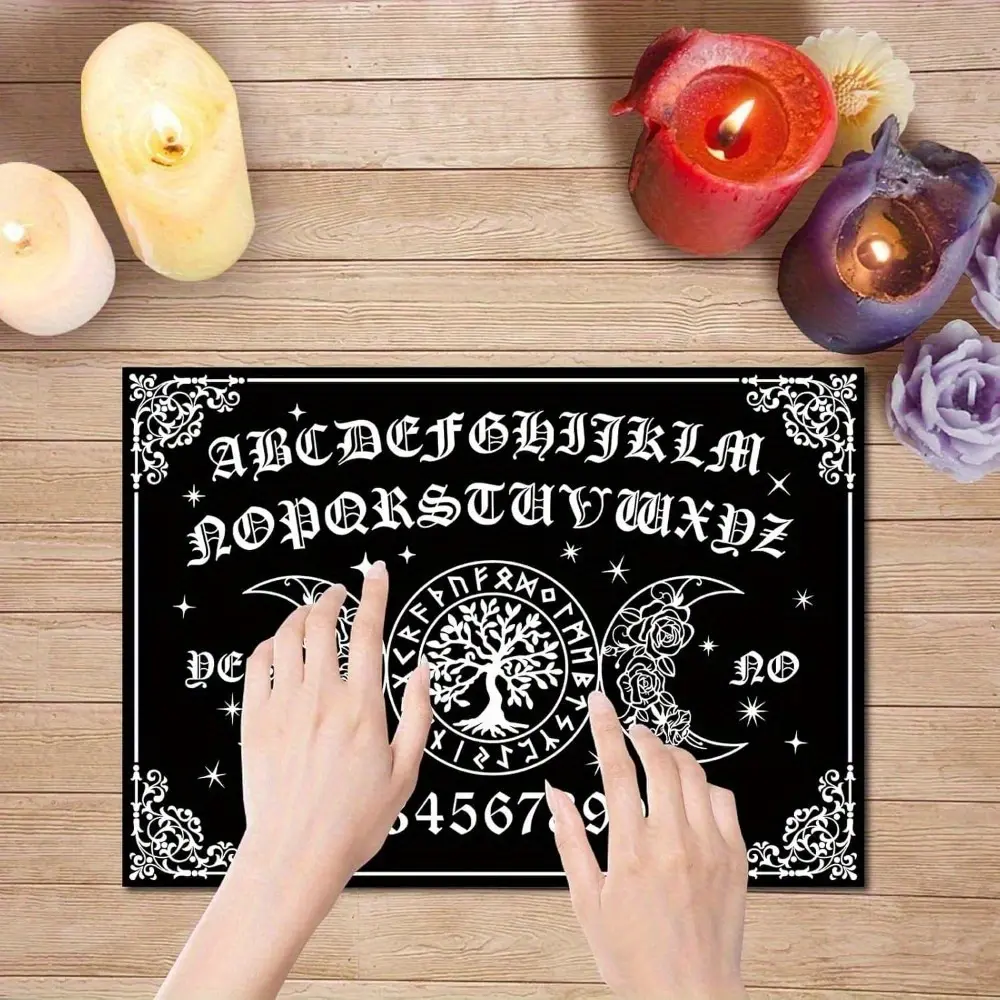 Wooden Life Tree Moon Pendulum Divination Board Set, Talking Board with Philosophical Info, Wiccan Altar Supplies, Mystical Decor