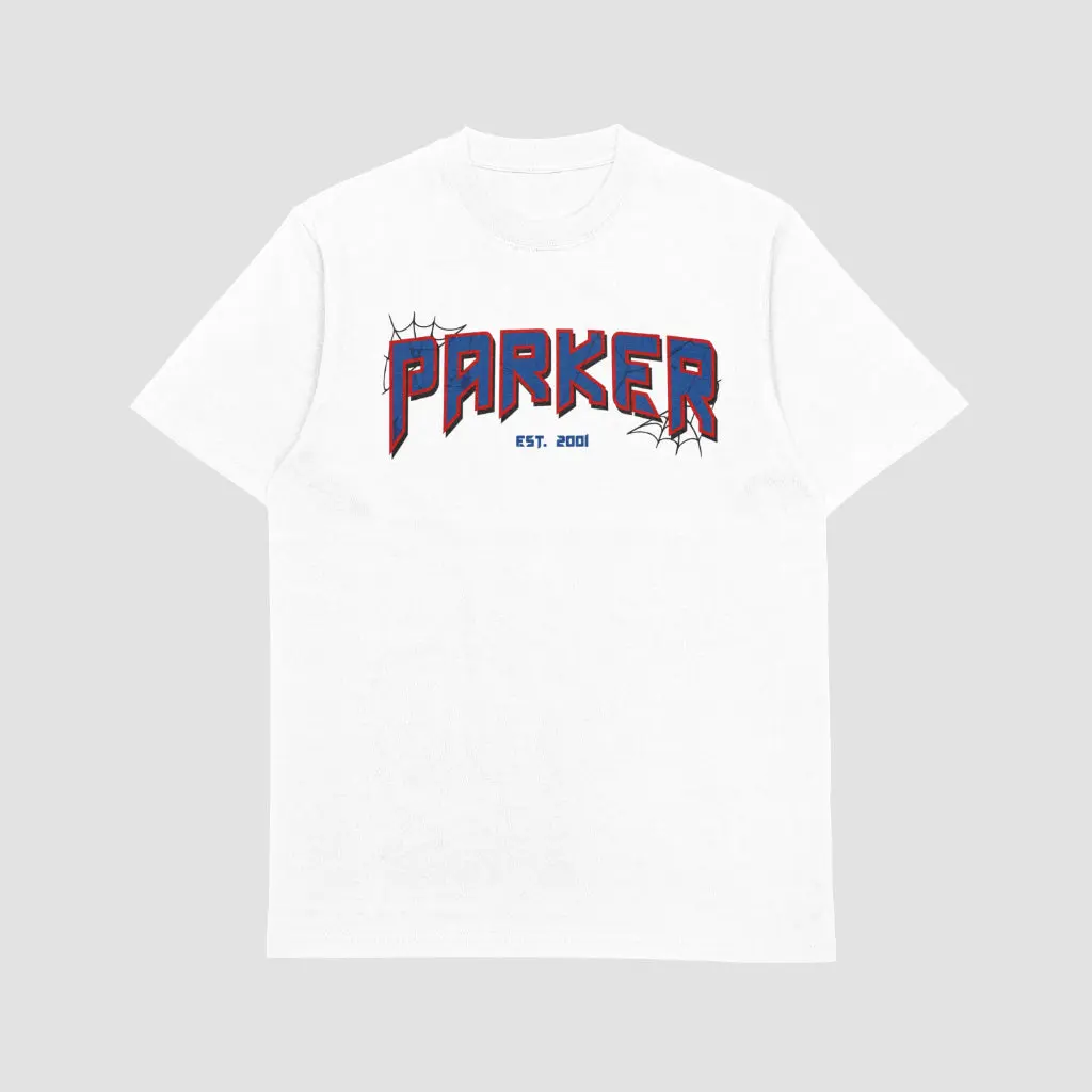 PARKER Spiderman Classic Crewneck T-Shirt Unisex Short Sleeve Casual Fitted Tee in 100% Combed Cotton for Summer Wear