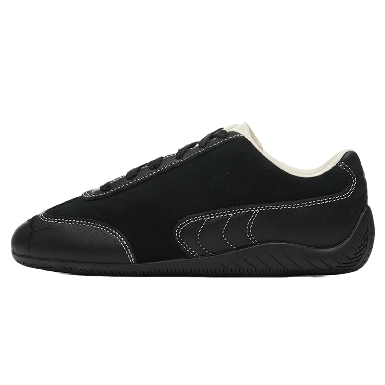 Puma Speedcat Icons 'Black Frosted Ivory' Men’s Minimalist Motorsport Sneakers - Soft Suede, Round Toe, Low-Profile Athletic Trainers for All-Season Comfort, Grippy Traction, Low Profile Sneakers, Sporty Chic